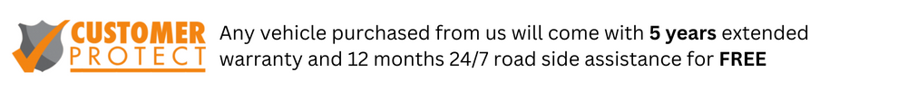 Any Vehicle Purchased From Us Will Come With 5 Years Extended Warranty And 12 Months 247 Road Side Assistance For FREE.